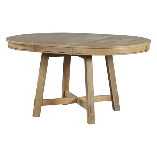 Gia - Round Extendable Dining Table With Leaf Wood - Natural Wood Wash