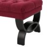Hilton - Ottoman Bench With Button Tufting And Half - Circle Legs - Red - Image 11