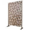Outdoor & Indoor Privacy Screen Metal Privacy Screen, Freestanding Decorative Privacy Screen - Brown - Image 9