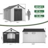 8 Ft. W X 12 Ft. D Plastic Storage Shed With Floor - Black / Gray - Image 8