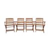 Foldable Patio Dining Set With 4 Folding Chairs For Indoor And Outdoor Use - Teak - Image 4