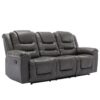 3 Seater Home Theater Recliner Manual Recliner Chair With Two Built-In Cup Holders For Living Room - Gray - Image 8