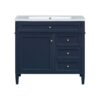 Bathroom Vanity With Top Sink, Modern Bathroom Storage Cabinet With 2 Drawers And A Tip-Out Drawer, Single Sink Bathroom Vanity - Blue - Image 9