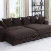 Duke - 4 Piece Upholstered Sectional - Dark Brown - Image 5