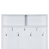Entryway Bench With Coat Rack, 3 In 1 Design And Adjustable Shelves, Hall Tree With 7 Hooks For Entrance, Living Room - White - Image 21
