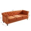 Chesterfield - Velvet Sofa 84.65" For Living Room - Orange - Image 11