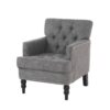 Harrison - Tufted Club Chair With Button Tufting And Nailhead Trim - Charcoal - Image 6