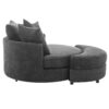360° Swivel Accent Barrel Chair With Storage Ottoman & 4 Pillows, Modern Chenille Leisure Chair Round Accent For Living Room - Gray - Image 25