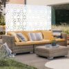Outdoor & Indoor Metal Privacy Screen, Freestanding Decorative Panels For Deck, Balcony, Patio, Lawn, And Garden - White - Image 2