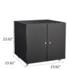 Office Furniture Copier Cabinet, 2 Door Steel Copier Stand, Mobile Pedestal File Printer Stand - Black - Image 2