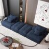 Modern Oversized Modular Sectional Sofa With 2 Ottoman And 2 Seat, Sparkling Chenille Fabric Soft Cushion Sofa With 4 Pillows, 4 Pieces Diy Combination Tufted Sofa, No Assembly Required - Blue - Image 11