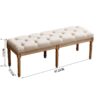 Upholstered Tufted Bench Ottoman, Dining Bench Bedroom Bench Footrest Stool Accent Bench For Entryway Dining Room Living Room - Beige - Image 8