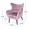 Alyssa - Upholstered Arm Chair With Wingback Design - Lavender - Image 3