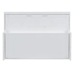 Full Size Murphy Bed With Hydraulic Lift & Desk Design - White