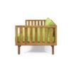 Claremont - 3 Seater Daybed Teak Acacia Wood Water Resistant Cushions - Green - Image 9