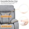 35.4" Electric Power Lift Recliner Chair, Fabric Recliner Chair, Home Theater Seating, Living Room Chair, Side Pocket, Remote Control - Light Gray - Image 11