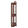 Corner Curio Cabinet With Lights, Adjustable Tempered Glass Shelves, Display Cabinet (E26 Light Bulb Not Included) - Mirrored / Walnut - Image 10