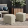 Zelma - Square Woven Outdoor / Indoor Pouf - Cream / Natural - Image 5