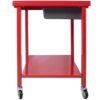 Transmission Teardown Work Station 1 / 2 Ton Capacity Sloping Drain Table Locking Drawer Removable Drain Basin Full-Width Lower Shelf Four 4" Caster Wheels - Red - Image 9