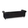 Chesterfield Style 3 Seater Sofa With Deep Button Tufting - Black - Image 8