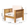 Acacia Wood Loveseat And Coffee Table Set With Cushions - Brown - Image 5
