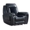 Clark - Blanche / Velvet Power Recliner With LED - Black - Image 2