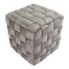 Square Braided Ottoman - Dark Gray - Image 3