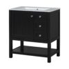 Transitional Style Bathroom Vanity Cabinet Combo With Ceramic Sink, Soft Close Door - Black - Image 12