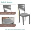 5 Pieces Modern Dining Set, Rectangular Wooden Dining Table With 4 Upholstered Chairs For Kitchen, Dining Room - Gray - Image 9