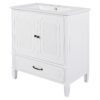 Vintage Style 30" Bathroom Vanity With Sink, Multi Functional Storage, Soft Closing Door - White - Image 12