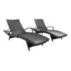 Salem - Contemporary Wicker Chaise Lounge With Armrests - Gray - Image 5