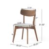 5 Piece Mid Century Dining Set With Walnut Frame And Upholstered Dining Chairs - Light Beige / Brown - Image 4