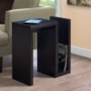 Accent Side Table, Narrow, Small, Contemporary & Modern - Brown - Image 3