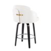 Dahlia - Contemporary Counter Stool Round Chrome Footrest (Set of 2) - Black / Cream - Image 4