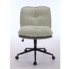 Oversize Seat Cirss Cross Chair With Wheels, Elegant Design Computer Chair, Adjustable Height 360 Degree Rolling Swivel Home Office Chair For Small Space, Dressing Room, Living Room - Gray - Image 13