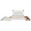 Queen Size Storage Platform Bed, With 2 Big Drawers, Twin Long Size Trundle - White - Image 7