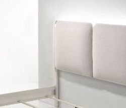 Laveda - Boucle Eastern King Bed With LED - Light Gray / White
