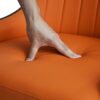 Modern Sponge-Filled Dining Chair, Solid Wood Metal Legs, Suitable For Restaurants, Living Rooms And Rooms (Set of 2) - Orange / Dark Brown - Image 11