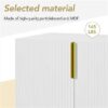 Modern Elegant 4 Door Sideboard Gold Metal Handle Buffet Cabinet For Dining Room, Living Room, Bedroom, Hallway - White - Image 8