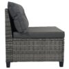 8 Pieces Outdoor Wicker Round Sofa Set, Half-Moon Sectional Sets All Weather, Curved Sofa Set With Rectangular Coffee Table, PE Rattan Water-Resistant And UV Protected, Movable Cushion - Gray - Image 13