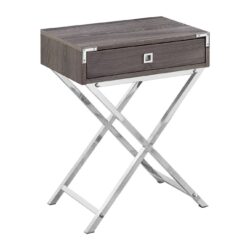 Accent Side Table, Storage Drawer - Taupe