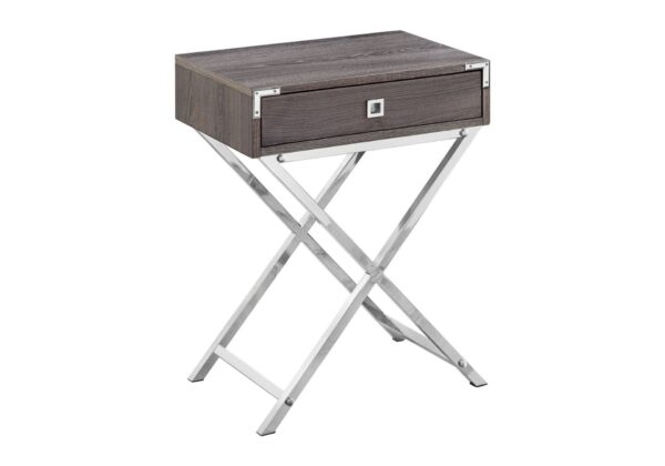 Accent Side Table, Storage Drawer - Taupe