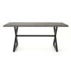 Rolando - Outdoor Aluminum Dining Table With Steel Frame - Gray / Black - Image 10