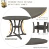 Retro Style 5 Piece Round Dining Table And Chair Set With Unique Legs And Hollow Chair Back - Gray - Image 9