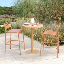 Carmella - Outdoor Barstool (Set of 2) - Orange