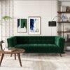 Addison - Large Velvet Sofa - Dark Green / Green - Image 6