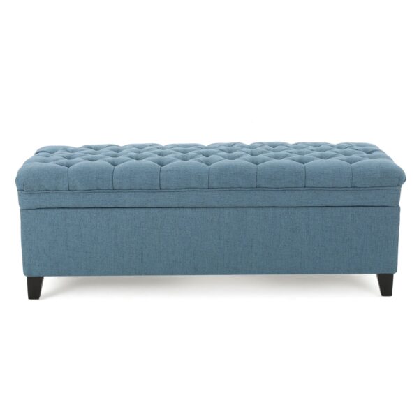 Juliana - Storage Ottoman With Stylish Designб Fabric And Birch Legs - Blue