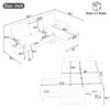 Convertible Futon Sofa Bed Futon Sofa Couch With An Adjustable Backrest, A Reversible Chaise Lounge And 2 Removable Armrest Pillows For Living Room - Gray - Image 2