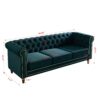 Chesterfield - Velvet Sofa 84.65" For Living Room - Green - Image 11