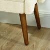 Modern Living Room Bench With Looped Yarn Fabric Soft Cushion Irregular Geometric Armrests Rubber Wooden Legs - Beige - Image 4